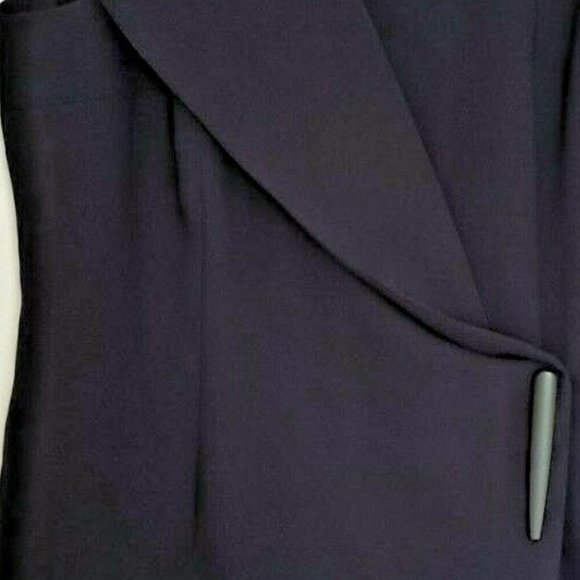 DKNY Navy Power Sheath Faux Wrap Front Dress - Picture 4 of 13